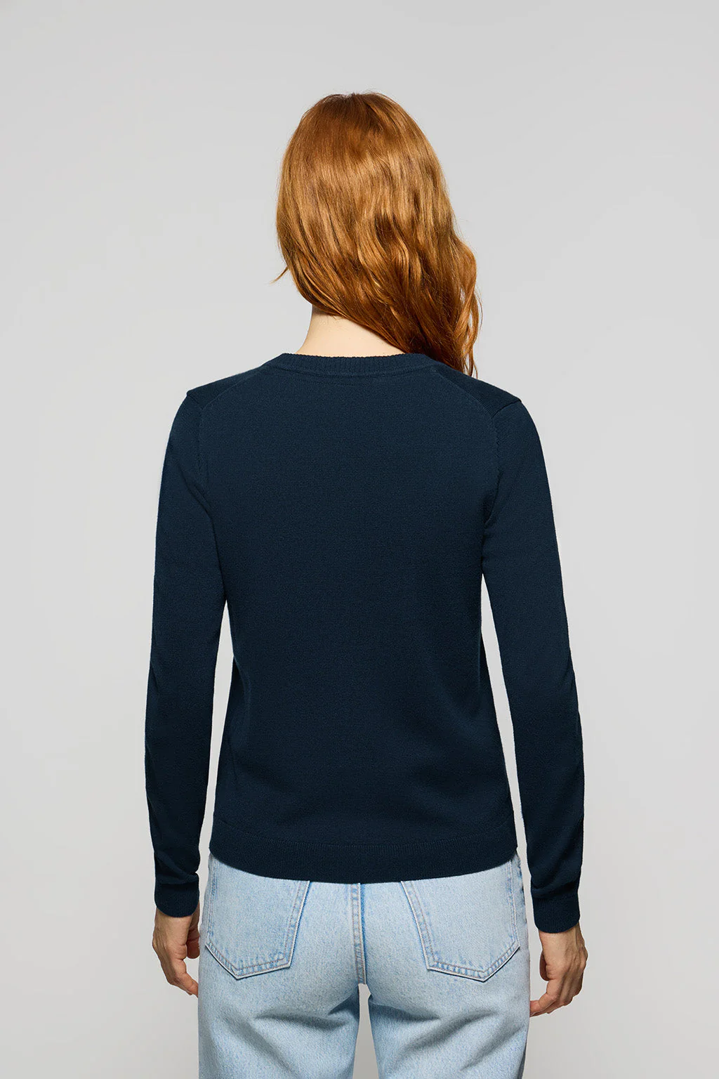 Navy-blue knit cardigan with buttons and embroidered Rigby Go logo - Image 4