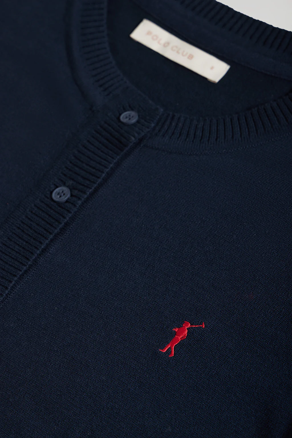 Navy-blue knit cardigan with buttons and embroidered Rigby Go logo - Image 6
