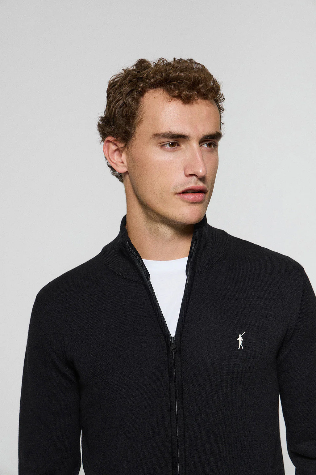 Black knit cardigan with Rigby Go embroidery - Image 2
