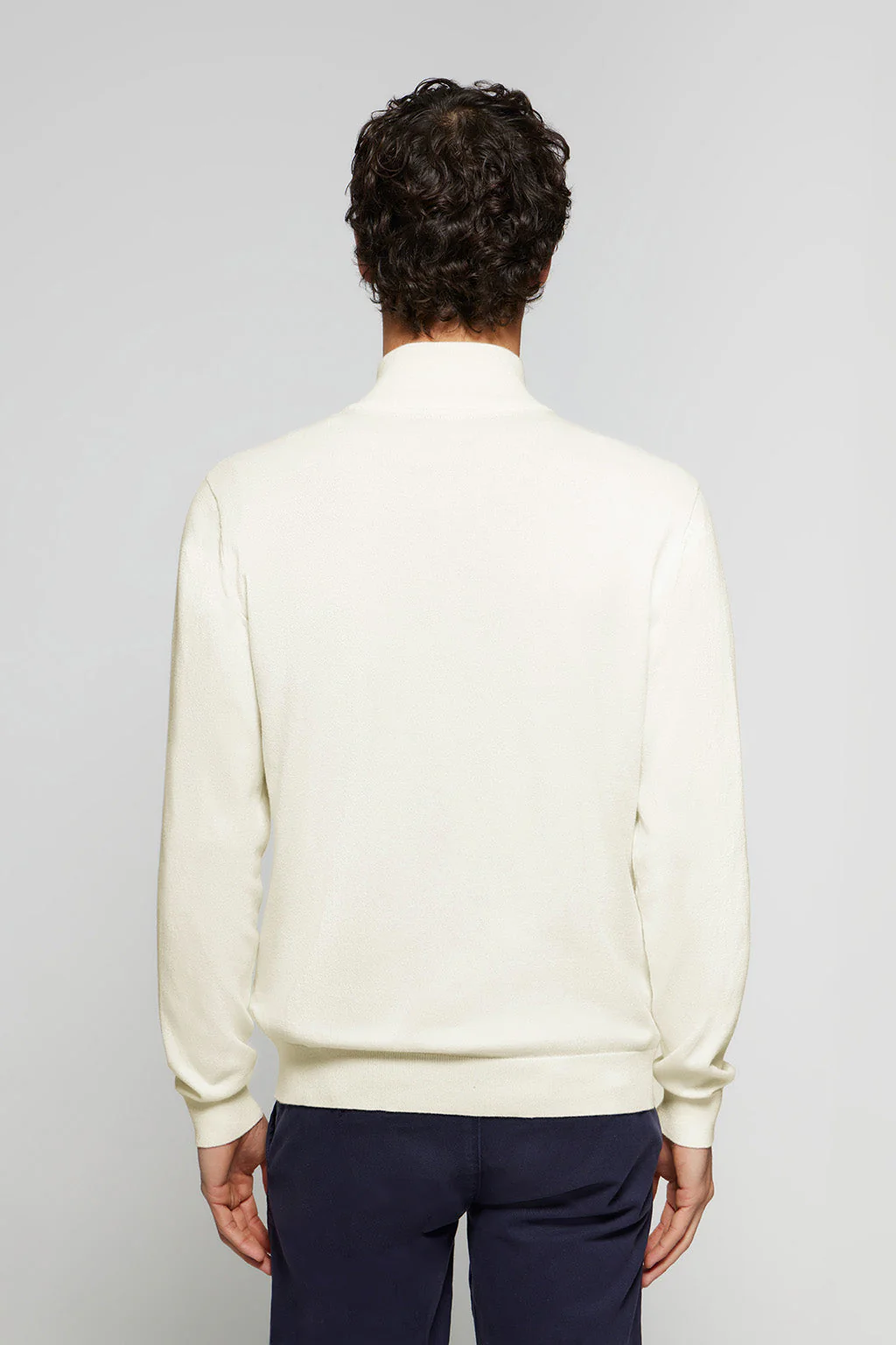 Beige cotton cardigan with zip and Rigby Go embroidery - Image 4