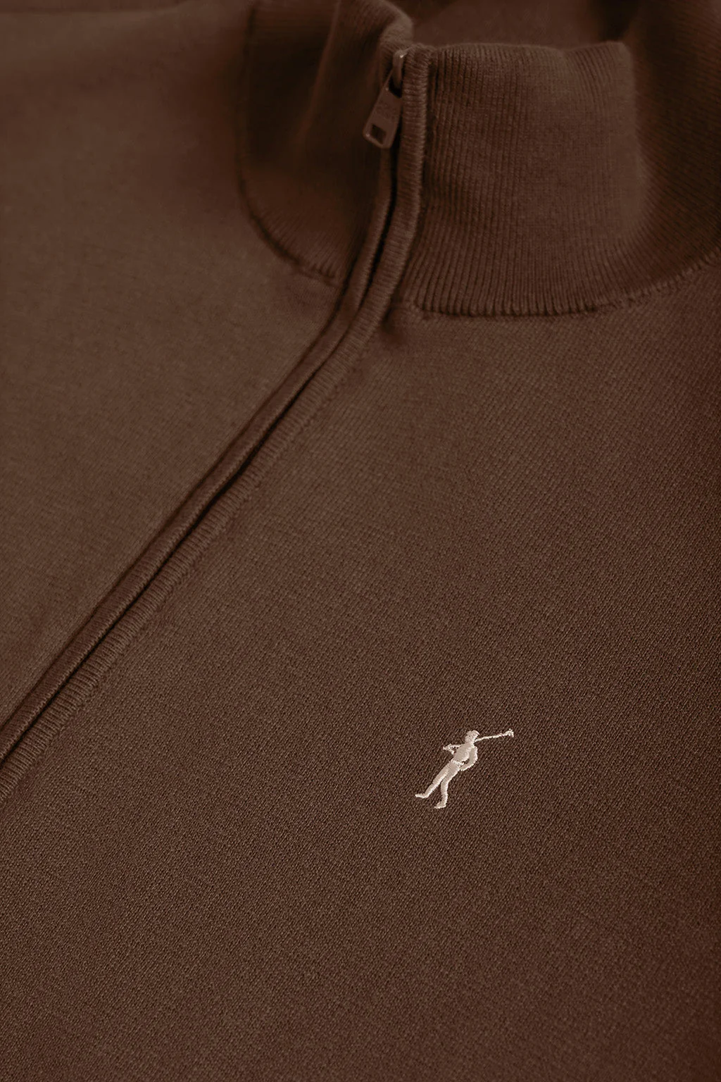 Brown cotton cardigan with zip and Rigby Go embroidery - Image 6