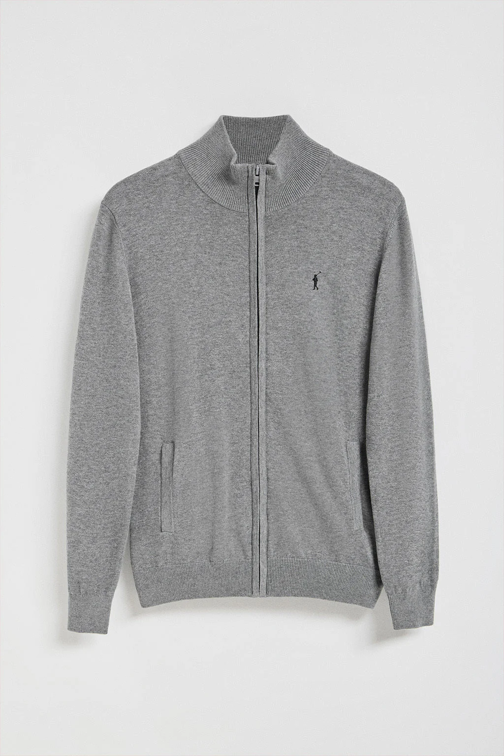 Grey-marl knit cardigan with Rigby Go embroidery - Image 9