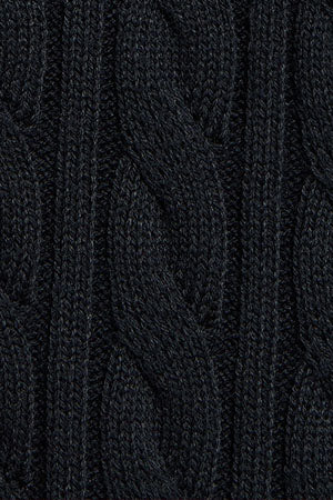 Navy-blue cable-knit cardigan with zip and nautical logo - Image 8