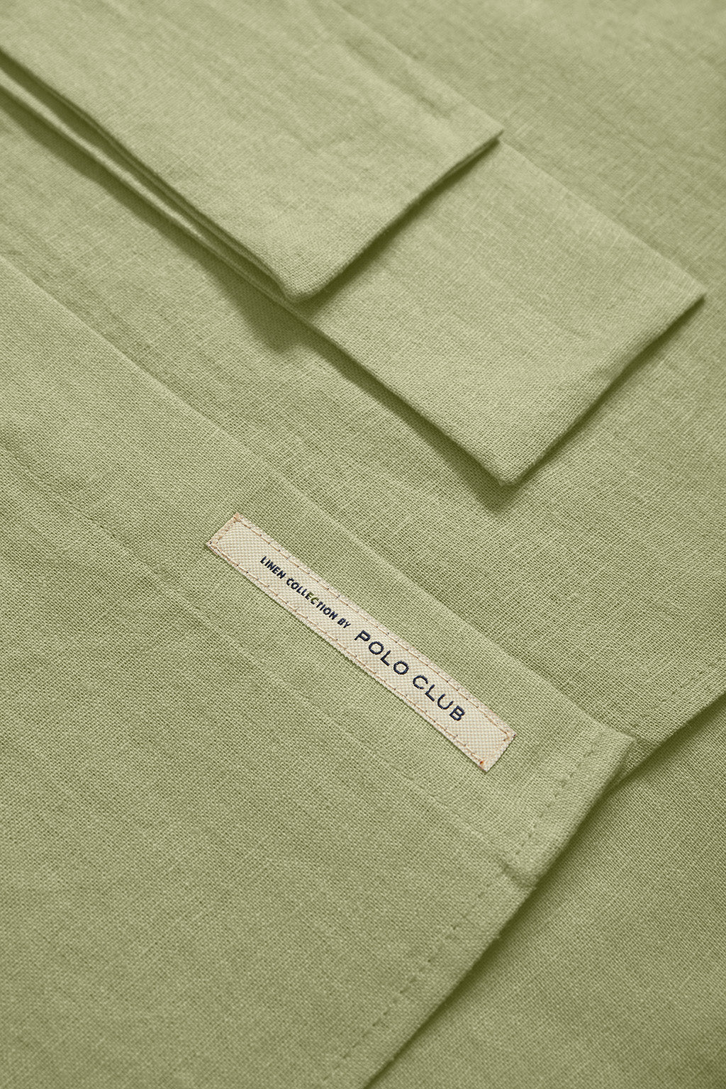 Green linen midi dress with embroidered detail - Image 10