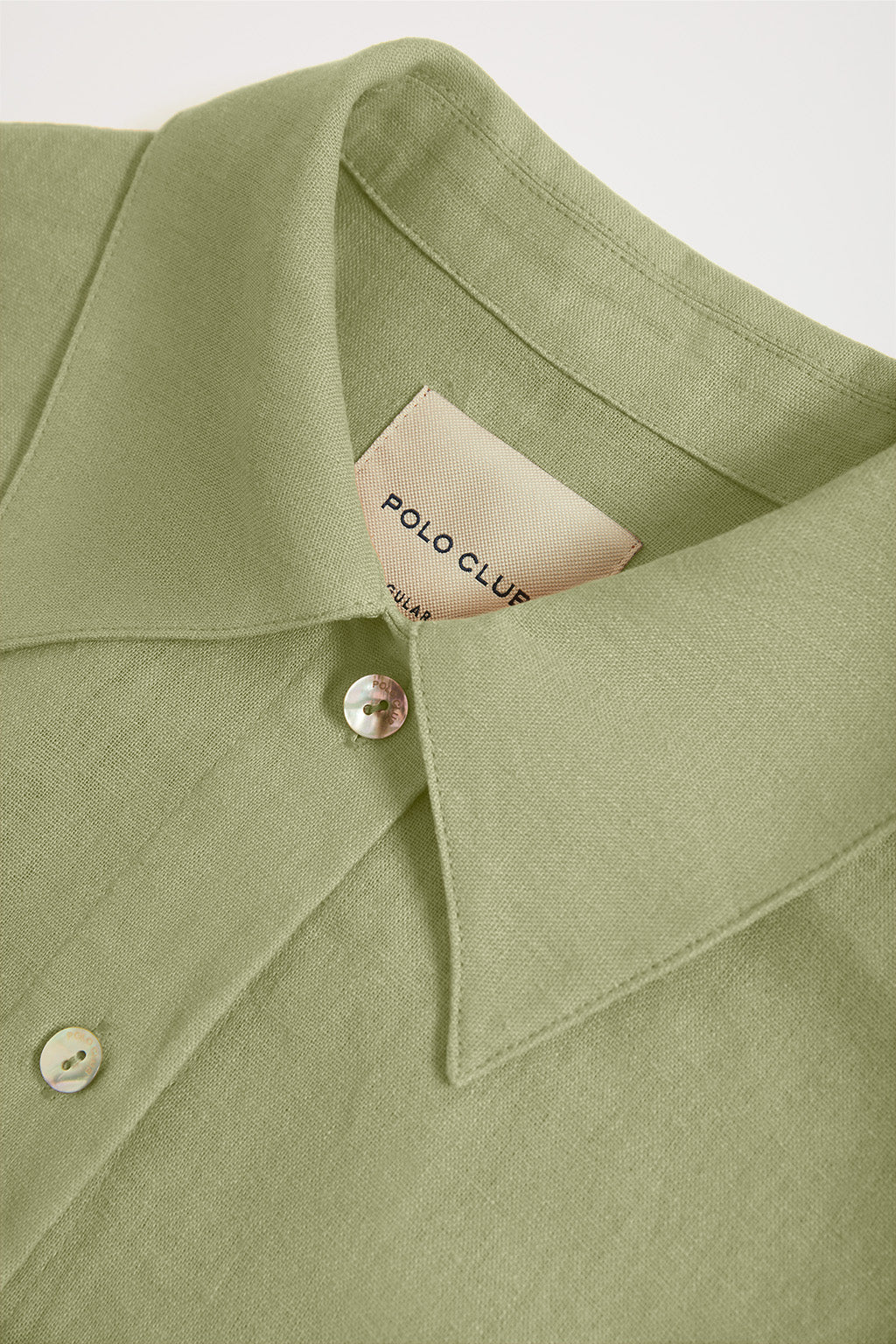 Green linen midi dress with embroidered detail - Image 8