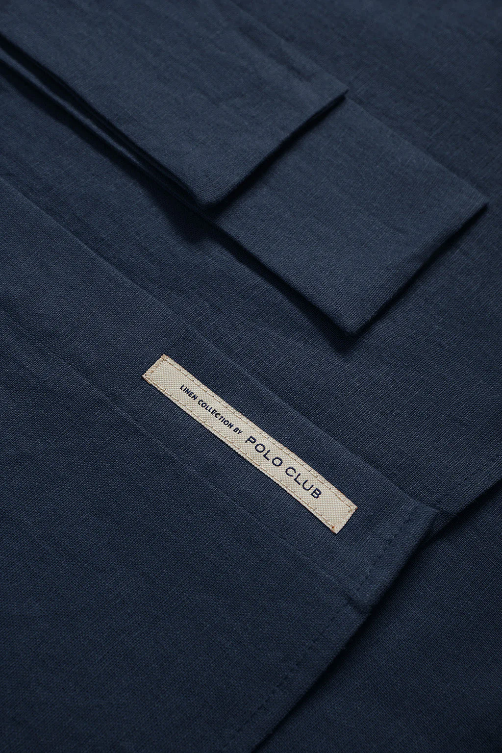 Navy-blue linen midi dress with embroidered detail - Image 10