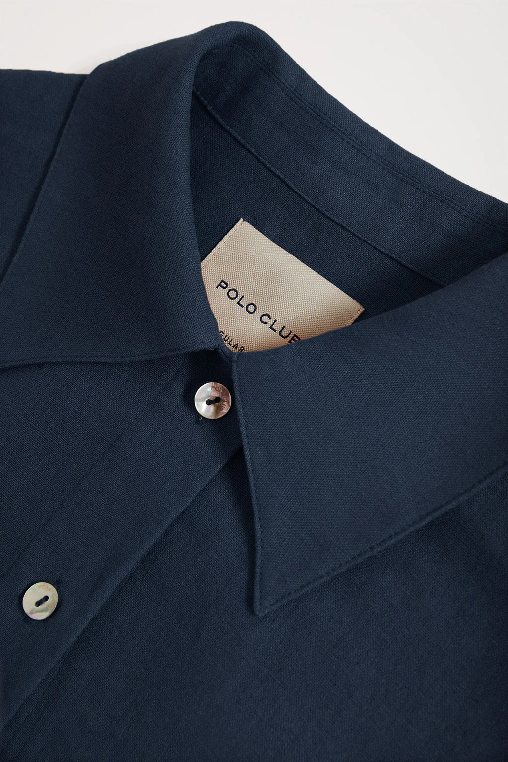 Navy-blue linen midi dress with embroidered detail - Image 8