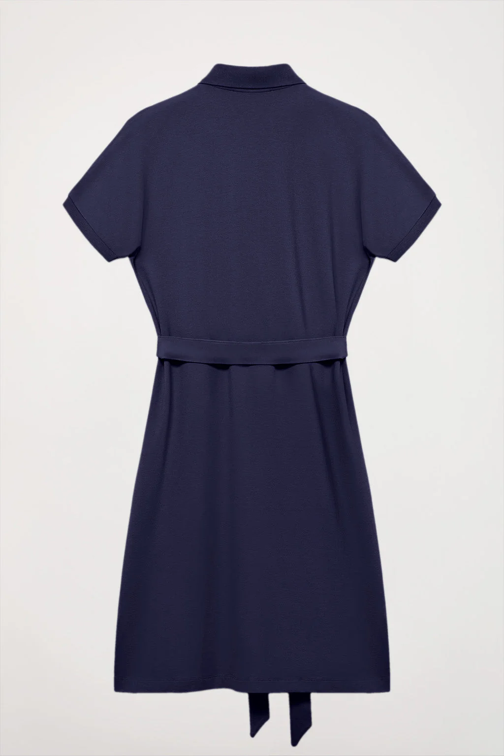 Navy-blue midi dress with embroidered logo in matching colour - Image 8