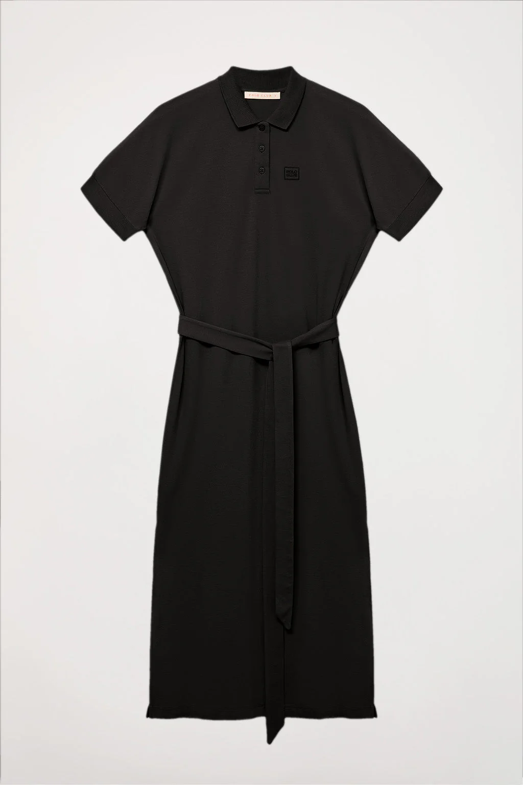 Black dolman-sleeve dress with embroidery in matching colour - Image 10