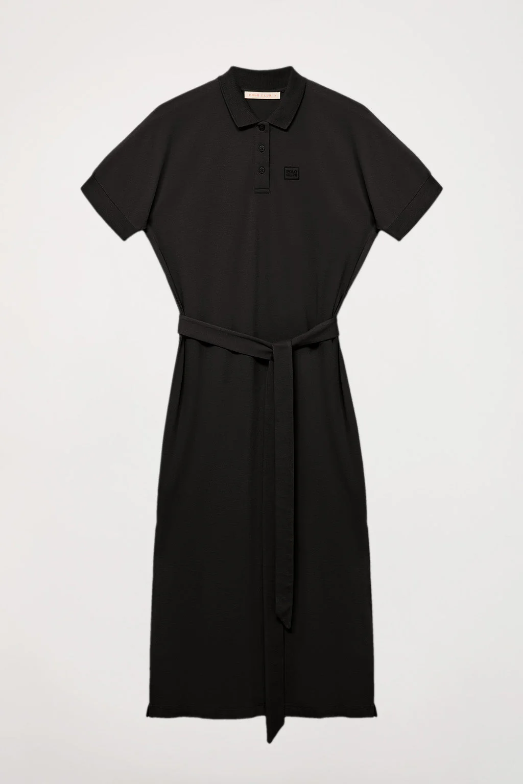 Black dolman-sleeve dress with embroidery in matching colour - Image 6