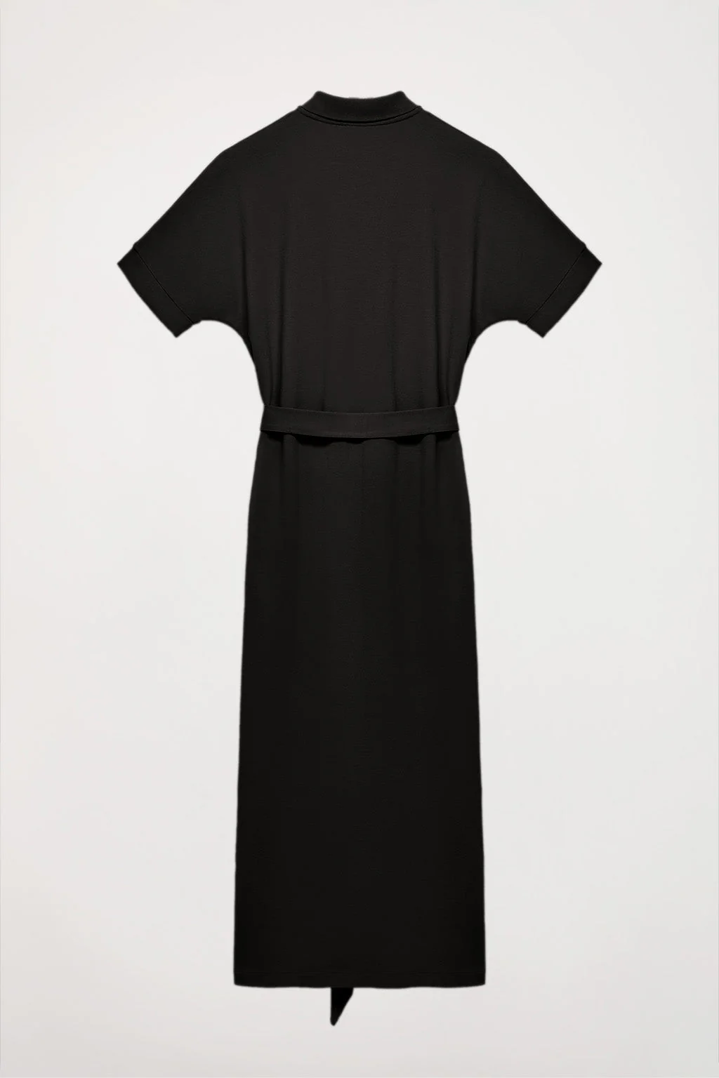 Black dolman-sleeve dress with embroidery in matching colour - Image 9
