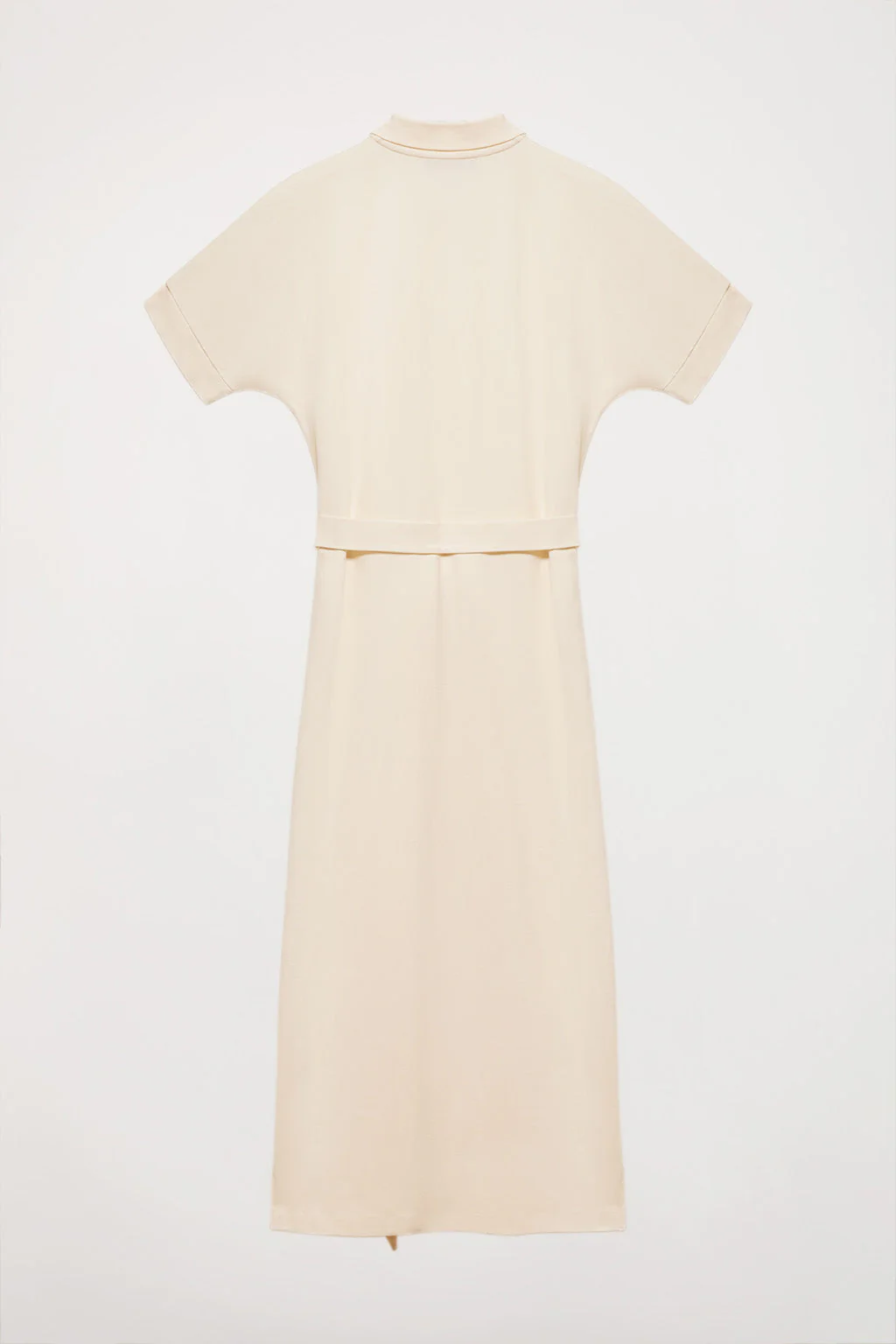 Beige dolman-sleeve dress with embroidery in matching colour - Image 9