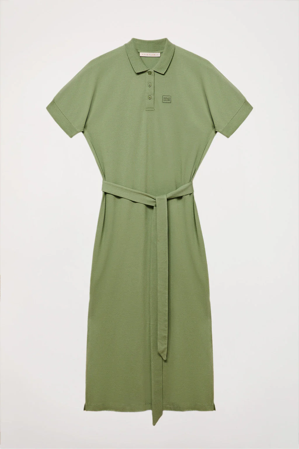 Green dolman-sleeve dress with embroidery in matching colour - Image 10