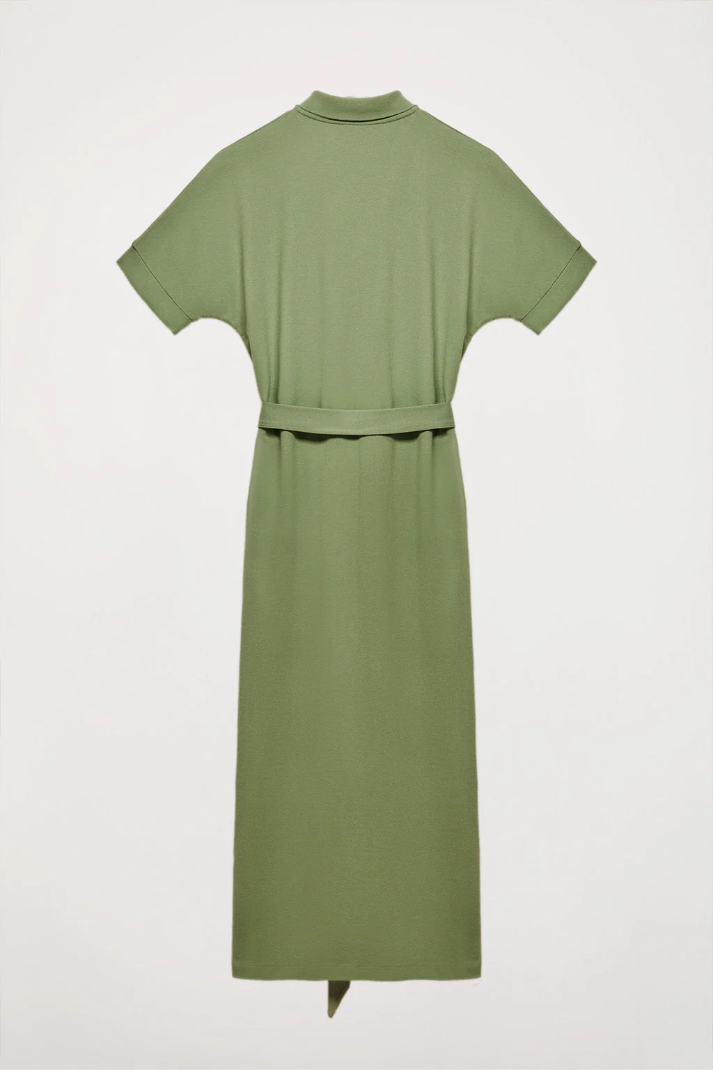 Green dolman-sleeve dress with embroidery in matching colour - Image 9