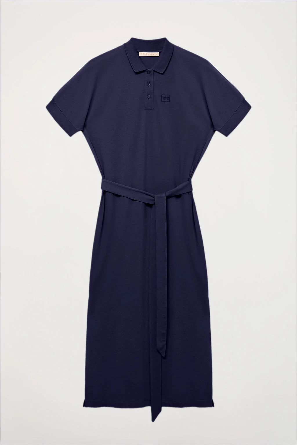 Navy-blue dolman-sleeve dress with embroidery in matching colour - Image 11