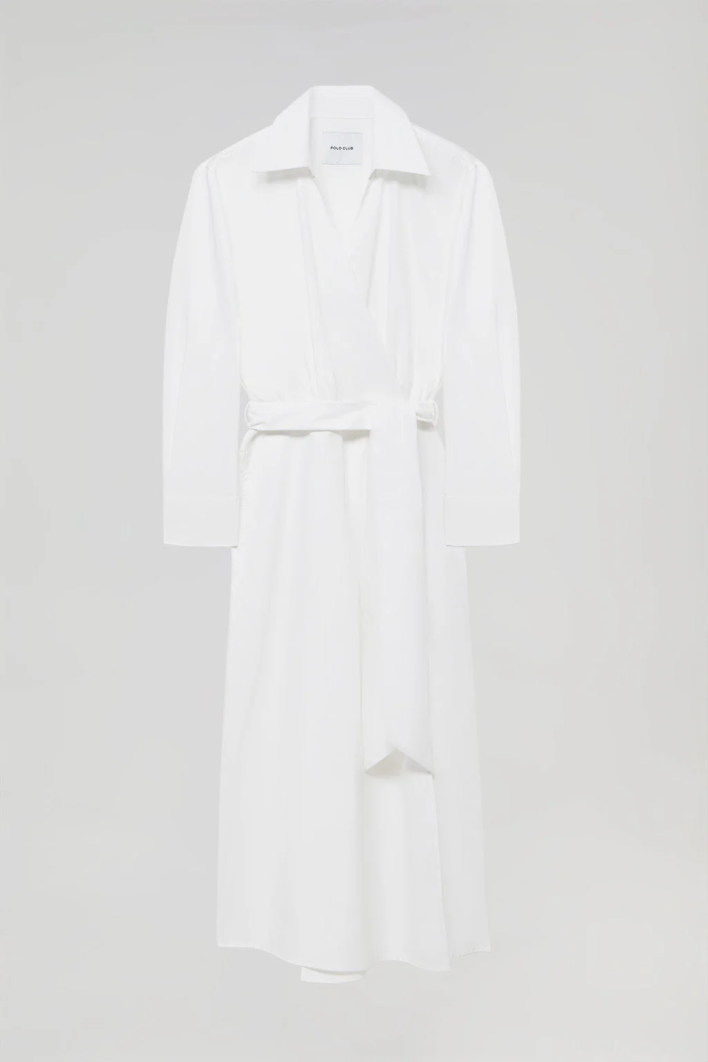 White Capri long dress with collar detail - Image 12