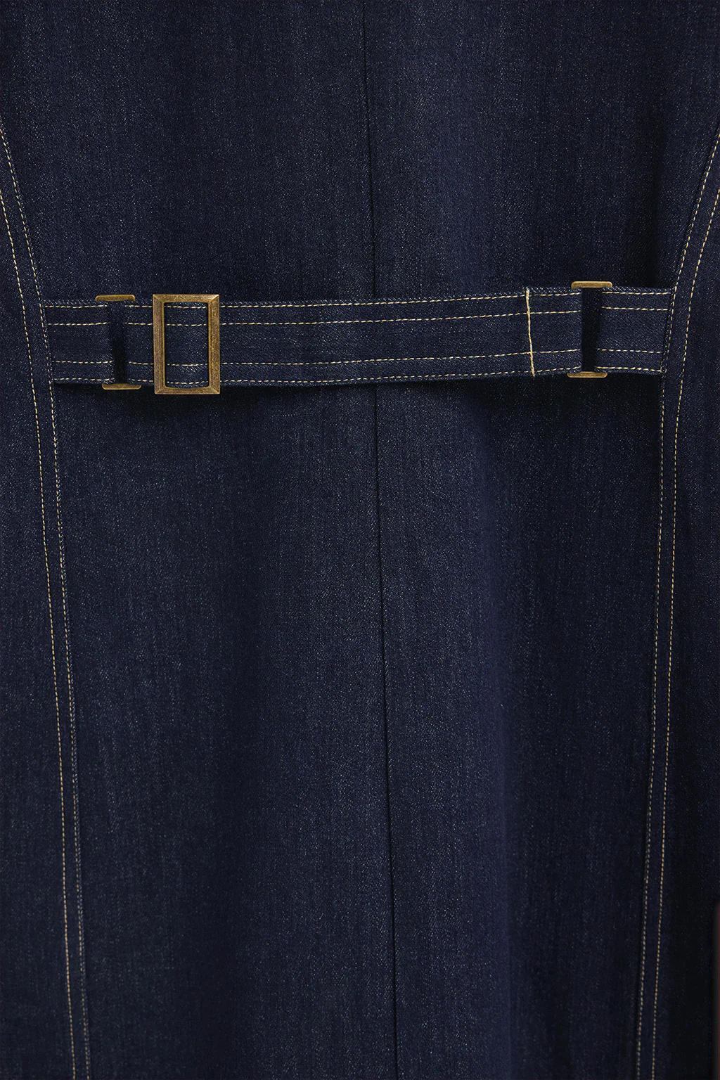 Blue long denim dress with slim fit and Polo Club details - Image 10
