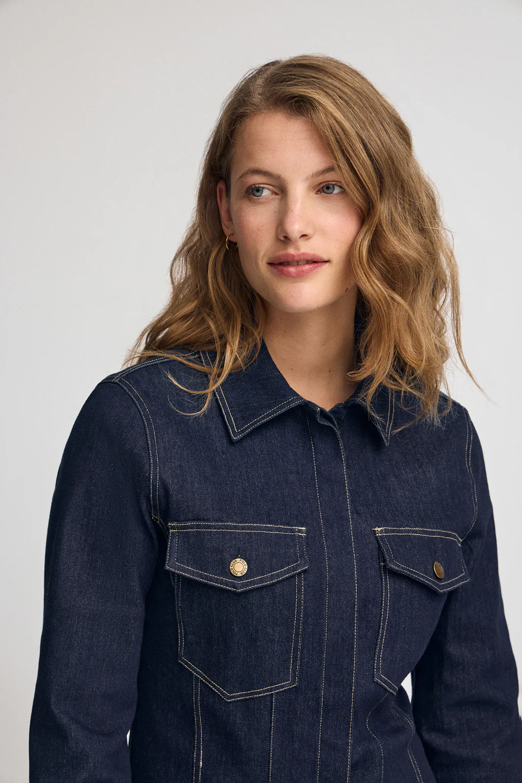 Blue long denim dress with slim fit and Polo Club details - Image 2