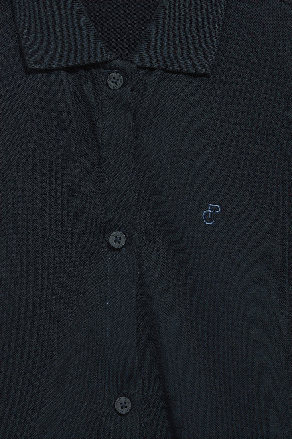 Navy-blue sleeveless buttoned dress with embroidered monogram - Image 6