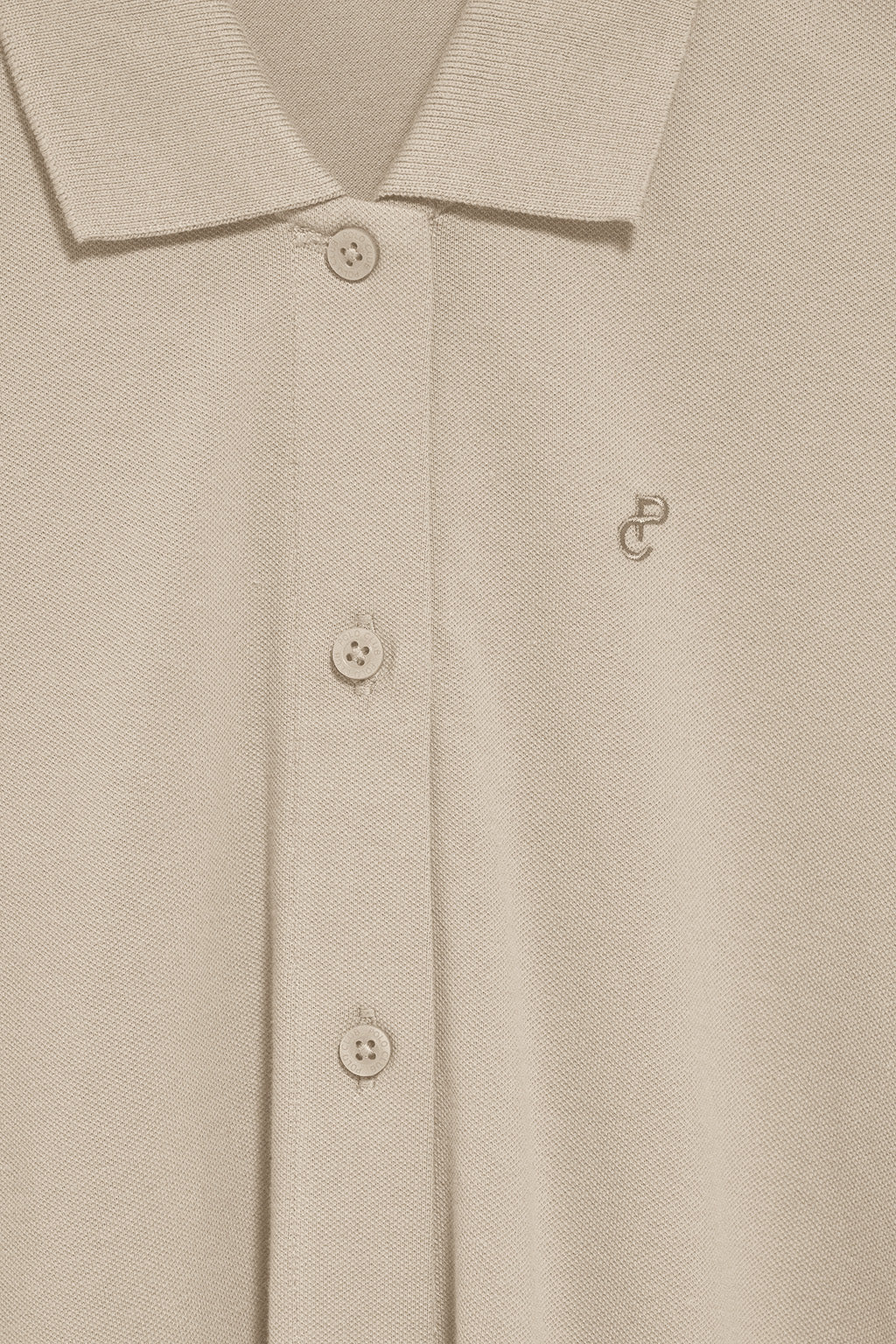 Beige buttoned dress with PC embroidery - Image 6