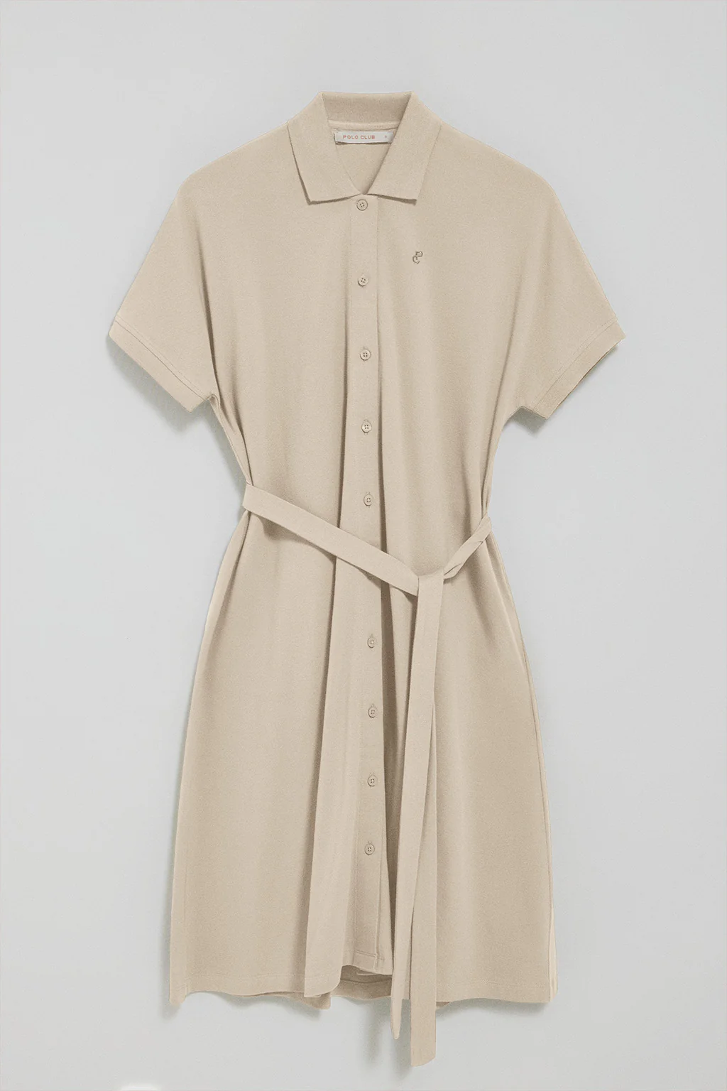 Beige buttoned dress with PC embroidery - Image 8