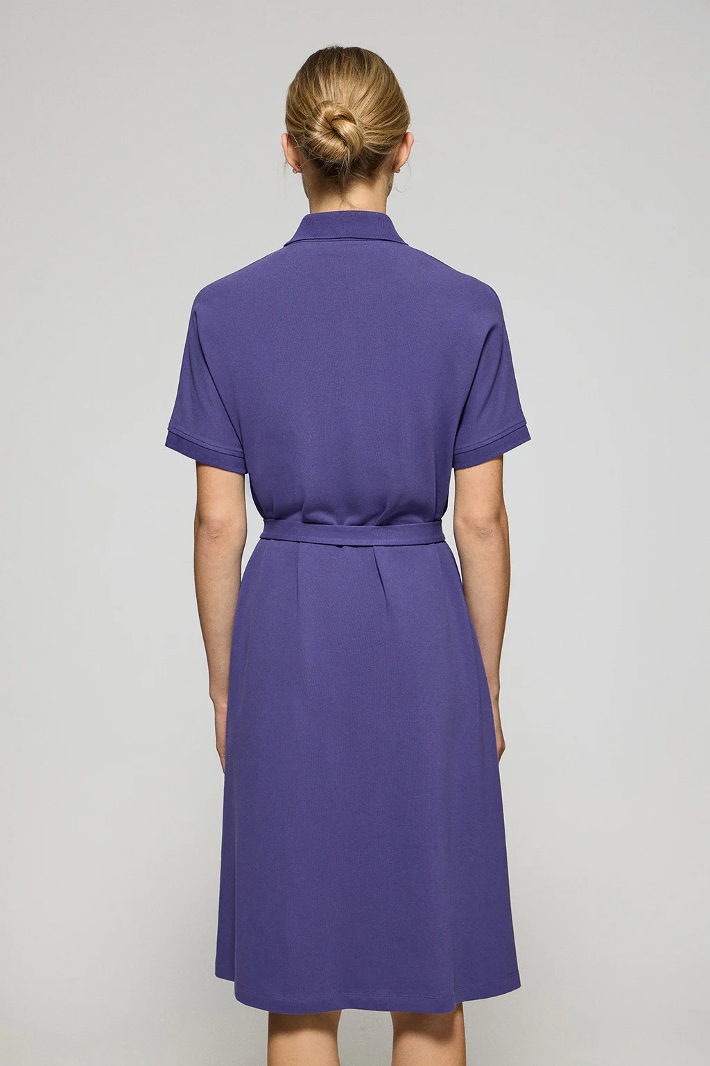Blue-violet buttoned dress with PC embroidery - Image 5