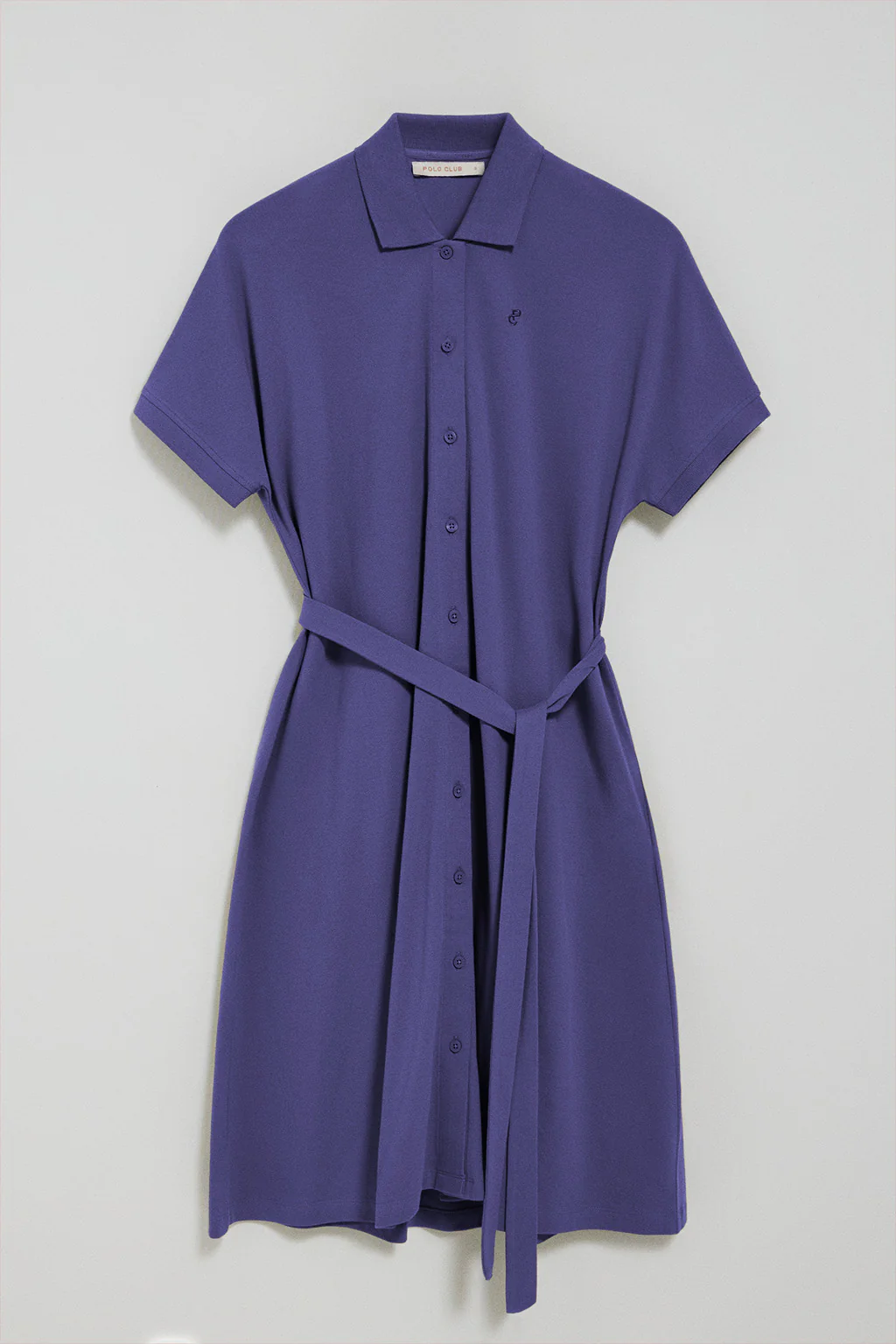 Blue-violet buttoned dress with PC embroidery - Image 6