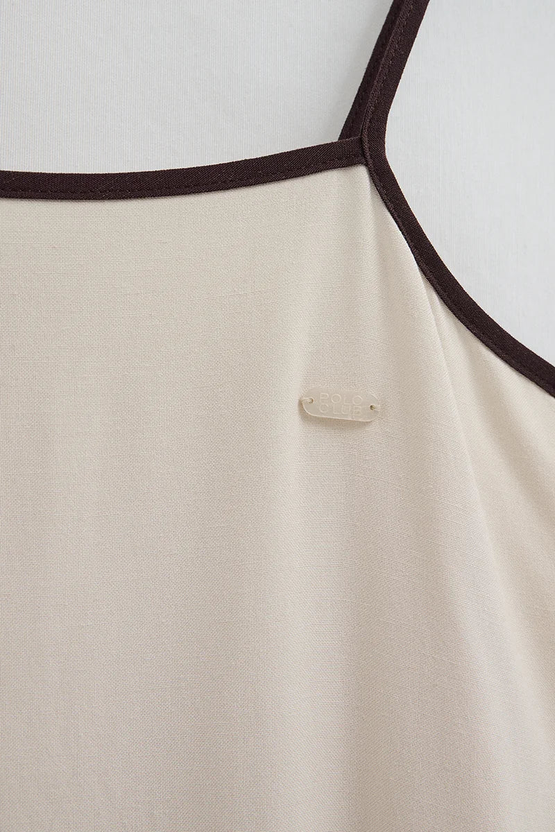 Nude loose-fit strappy dress Polo Club - Image 7