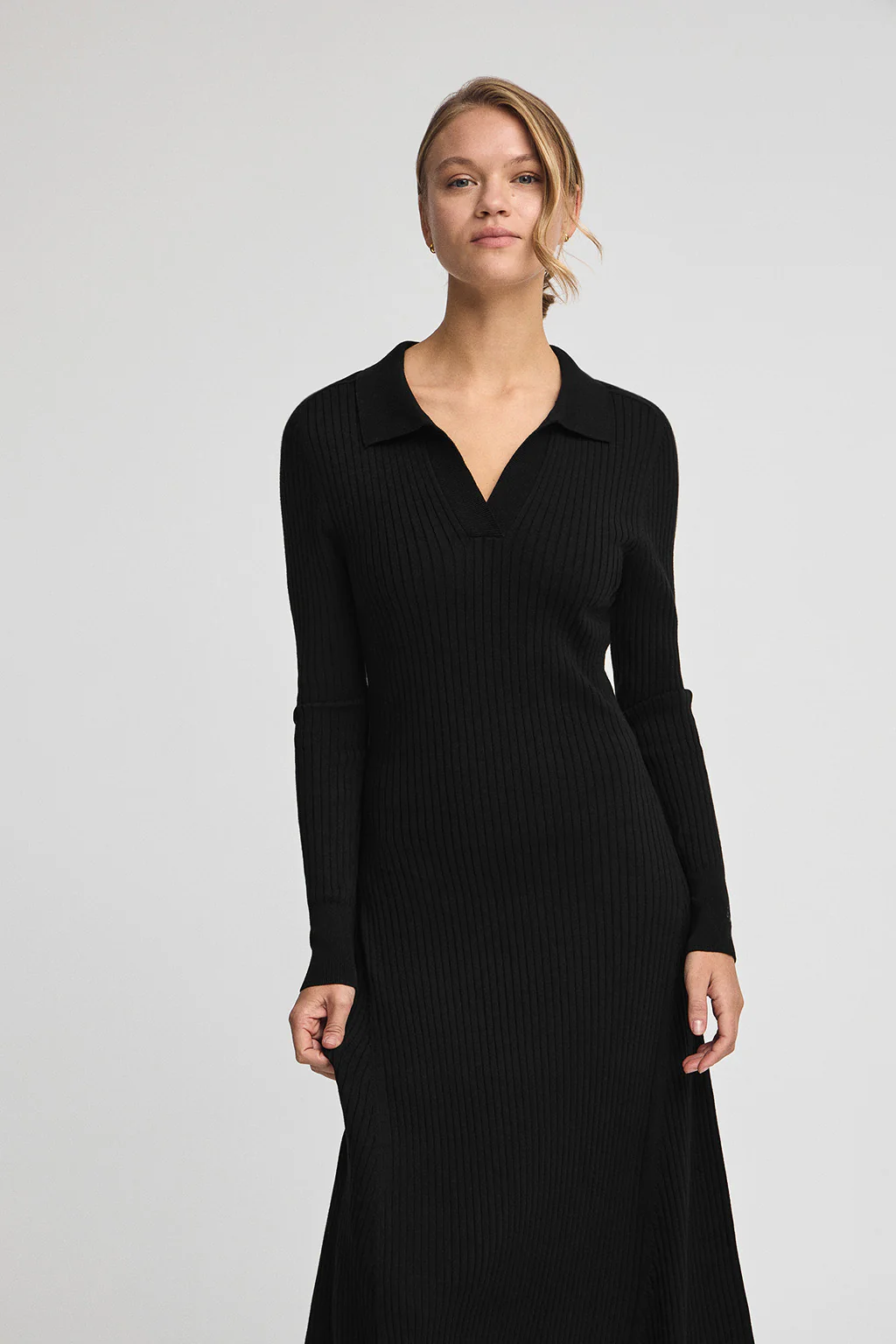 Black knit midi dress with Polo Club logo - Image 3