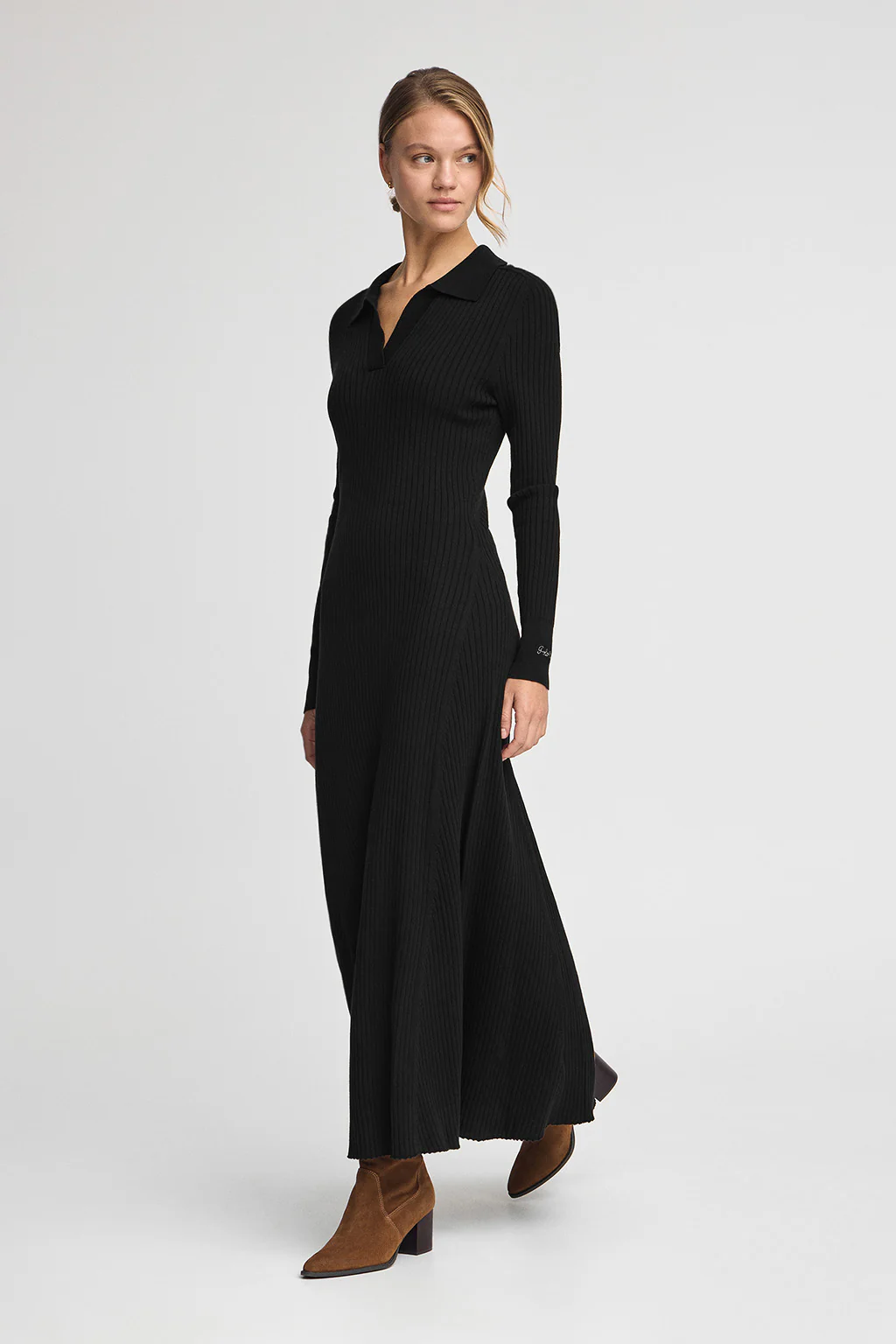 Black knit midi dress with Polo Club logo - Image 4