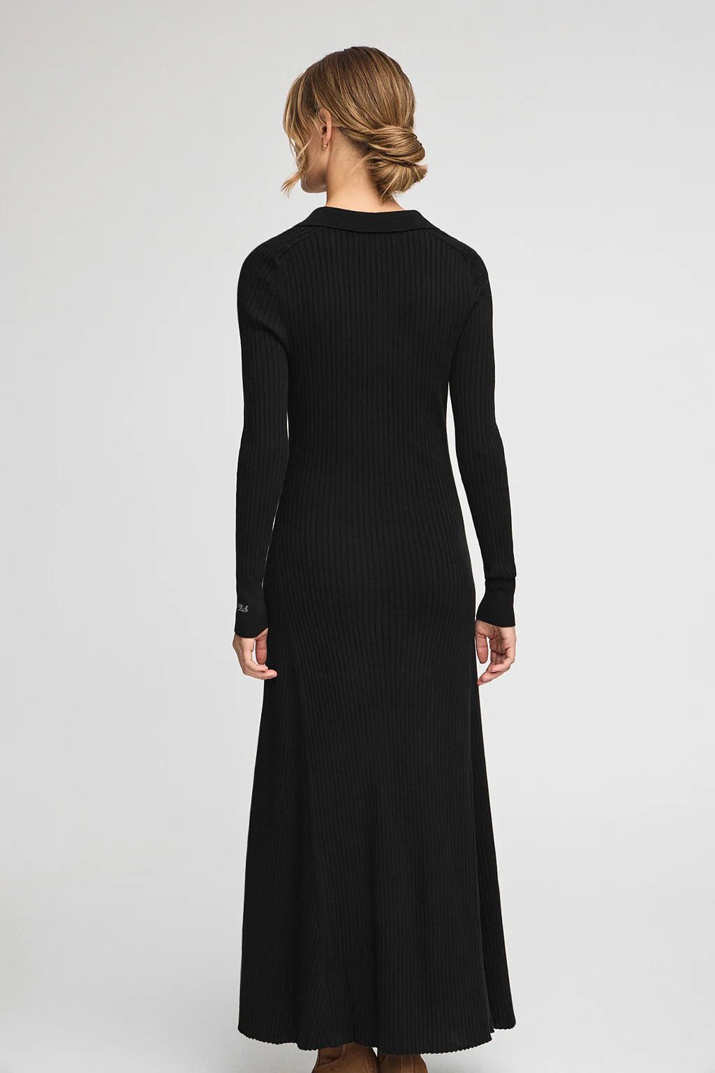 Black knit midi dress with Polo Club logo - Image 5