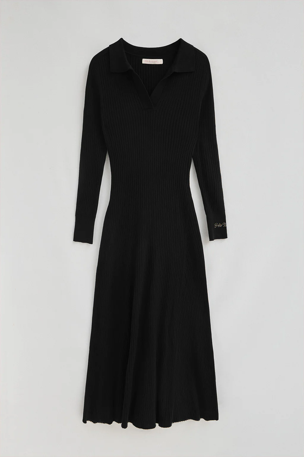 Black knit midi dress with Polo Club logo - Image 6