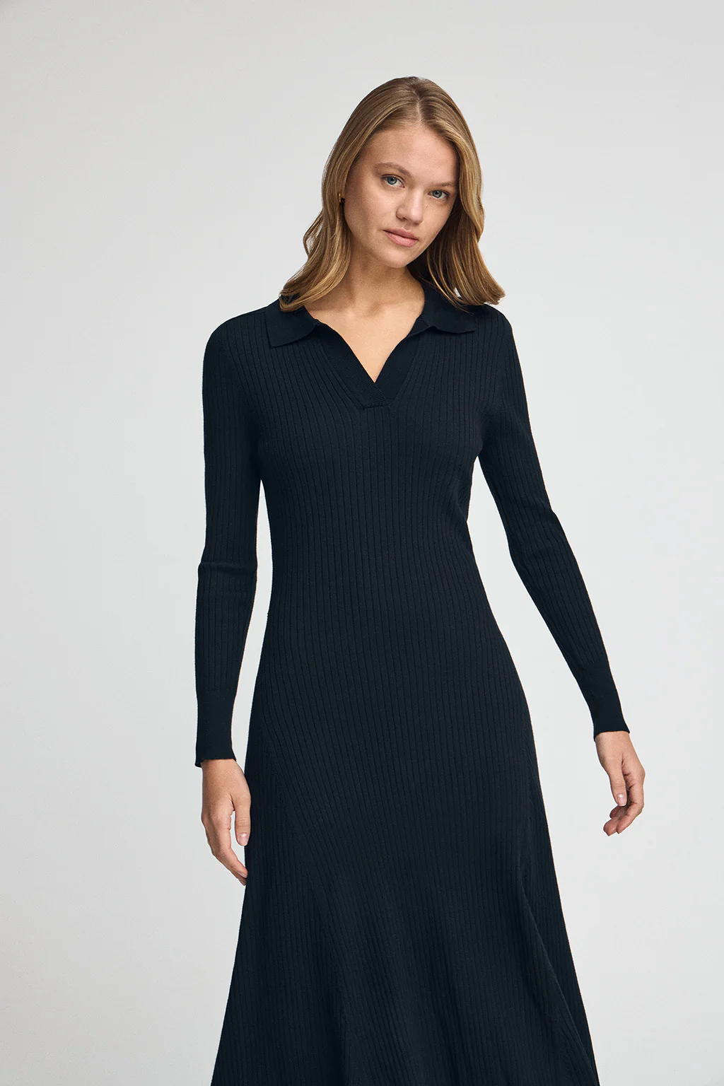 Navy-blue knit midi dress with Polo Club logo - Image 2