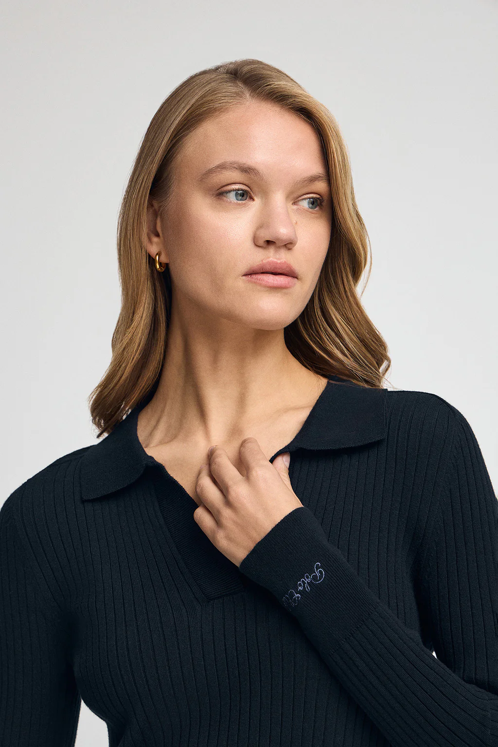 Navy-blue knit midi dress with Polo Club logo - Image 3