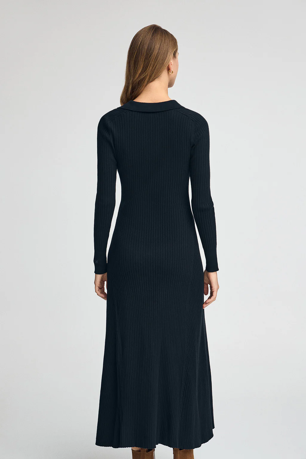 Navy-blue knit midi dress with Polo Club logo - Image 5