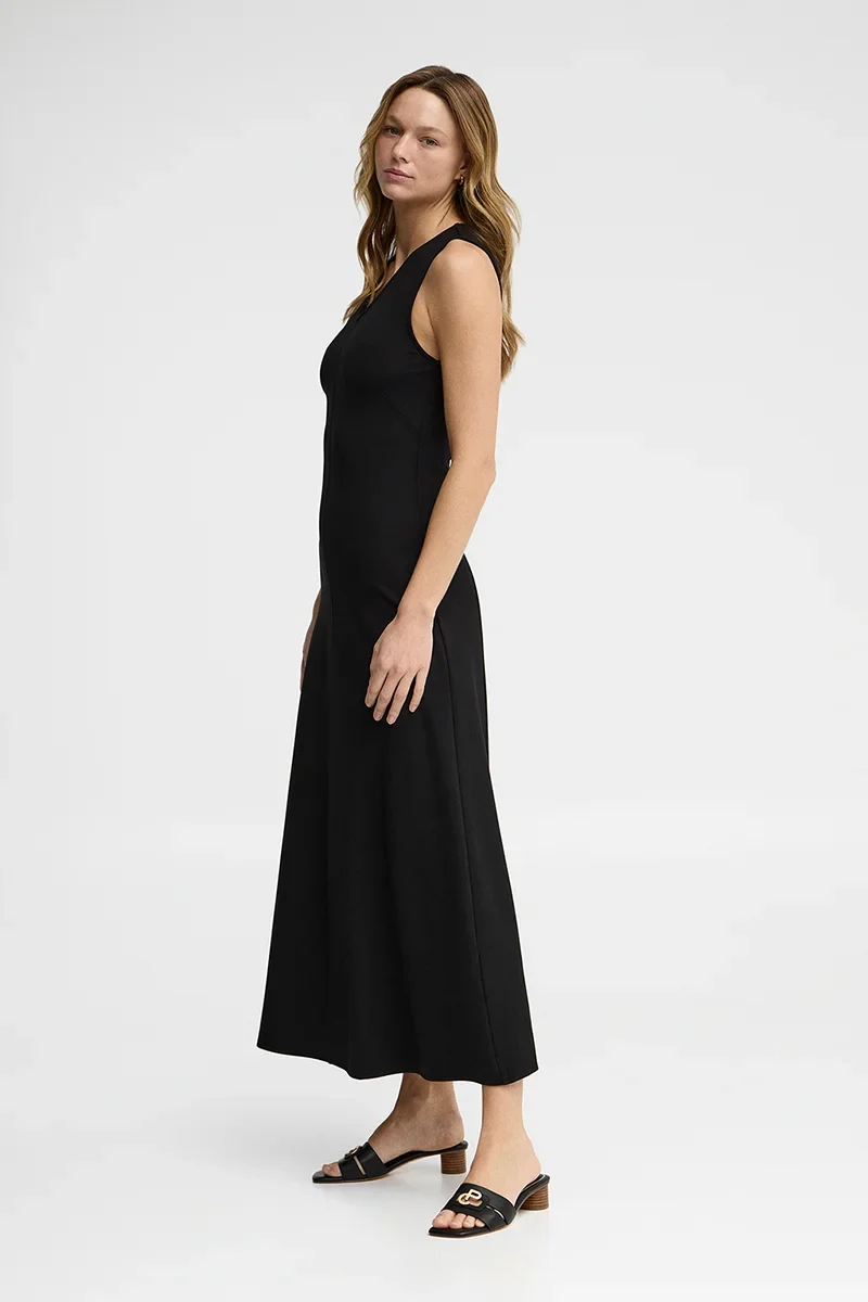 Black sleeveless V-neck dress with Polo Club logo - Image 4