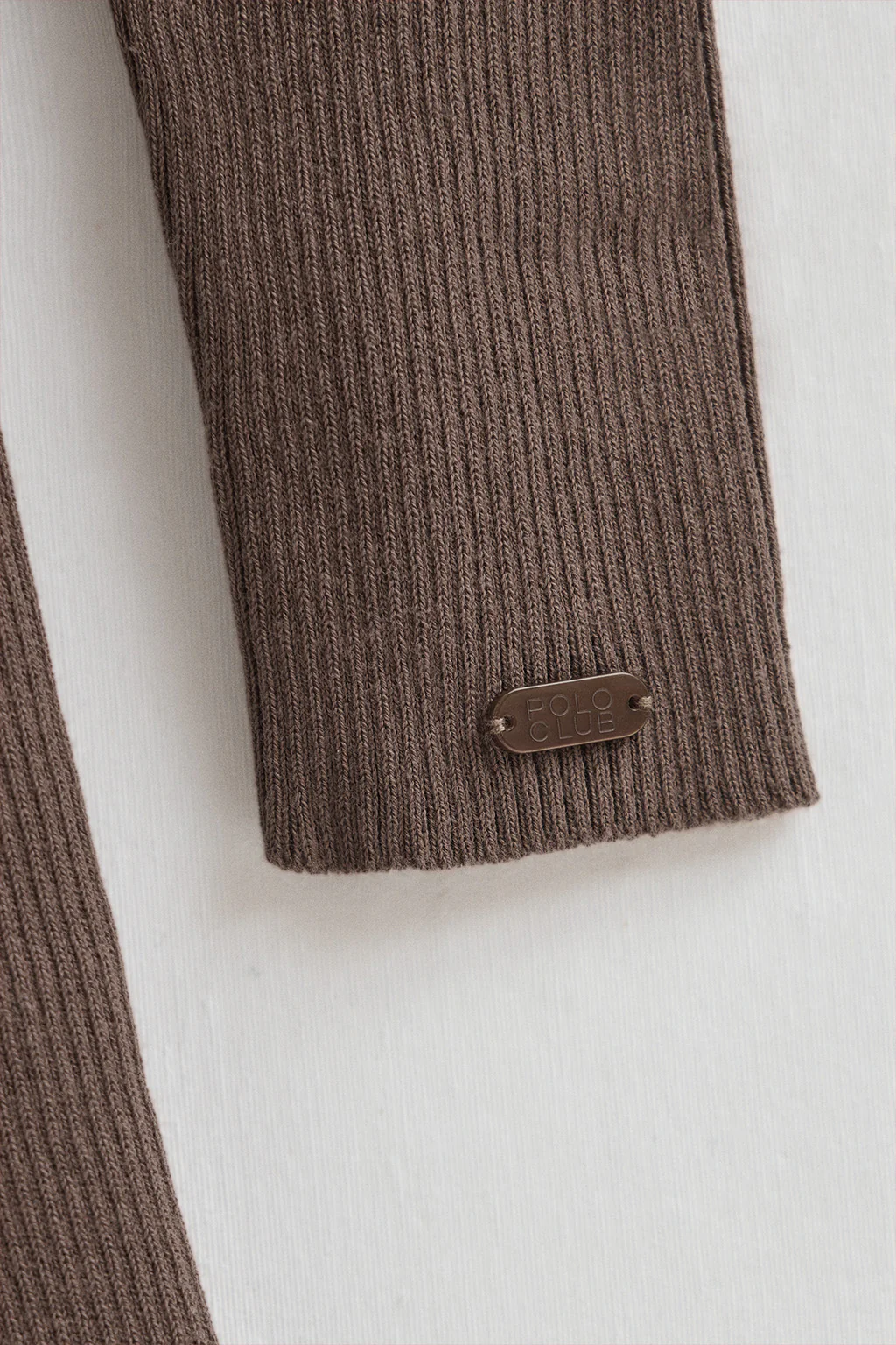 Brown mock-neck long dress with Polo Club logo - Image 7