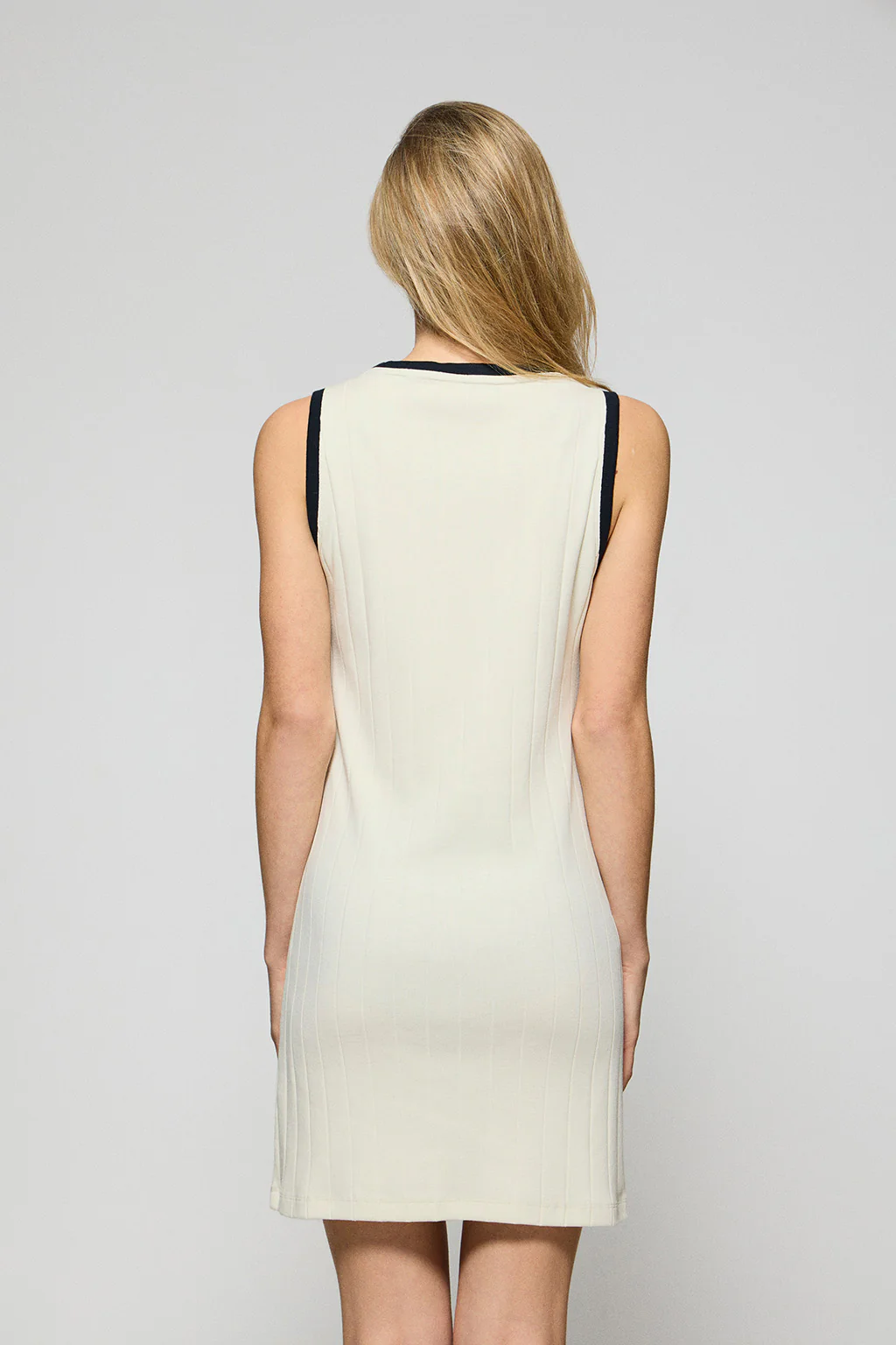Nude ribbed dress with nautical patch - Image 2