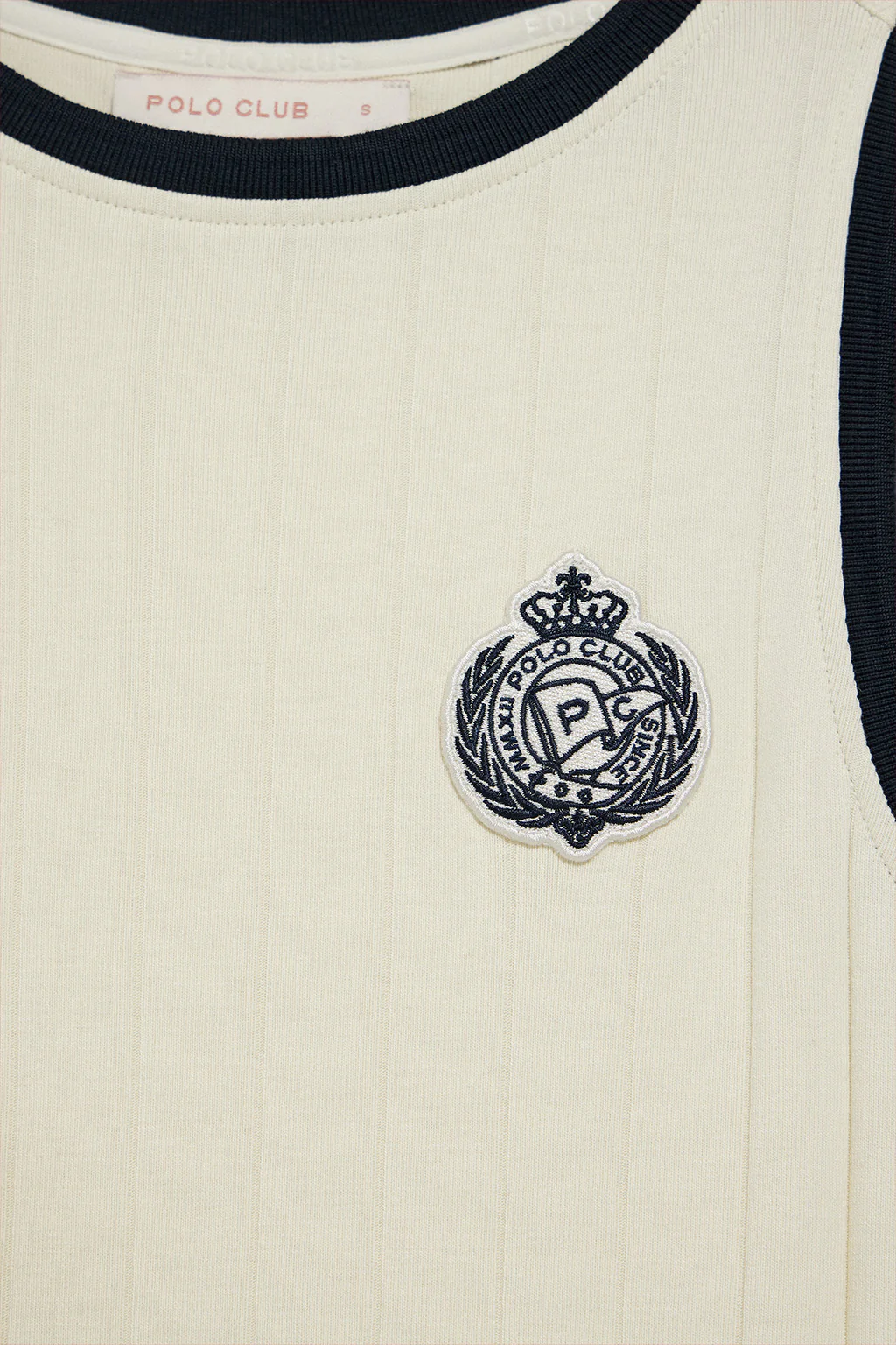 Nude ribbed dress with nautical patch - Image 6