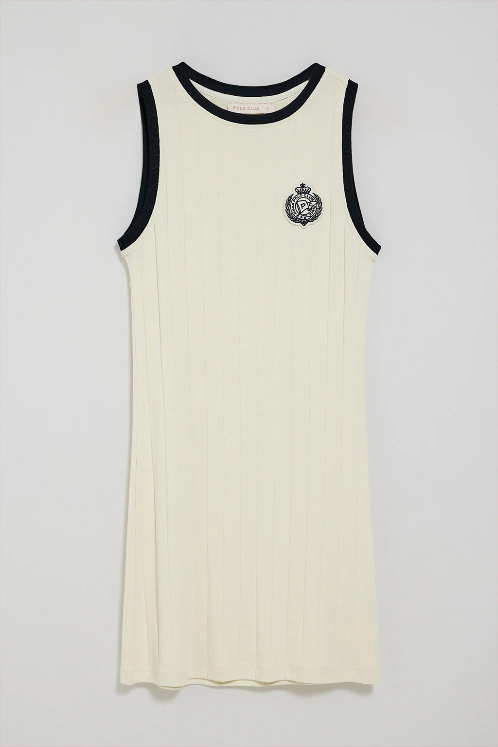 Nude ribbed dress with nautical patch - Image 7