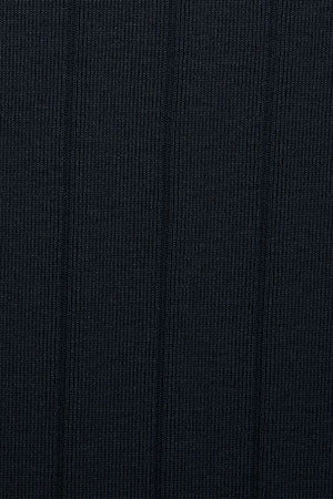 Navy-blue ribbed long dress with embroidered monogram - Image 8