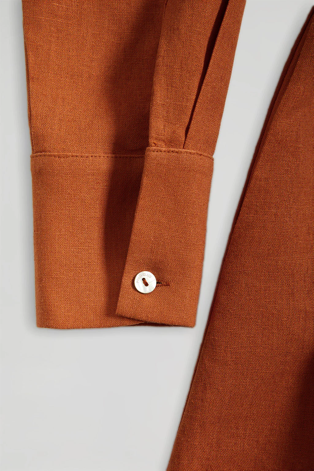 Caldera-red linen midi dress with Rigby Go embroidered detail - Image 10