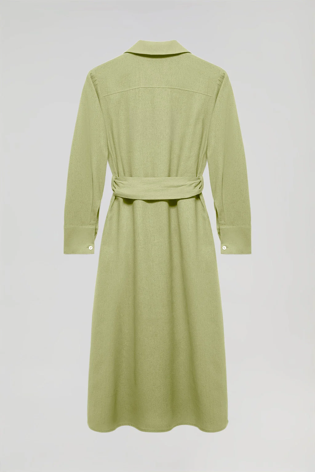 Green linen midi dress with Rigby Go embroidered detail - Image 11