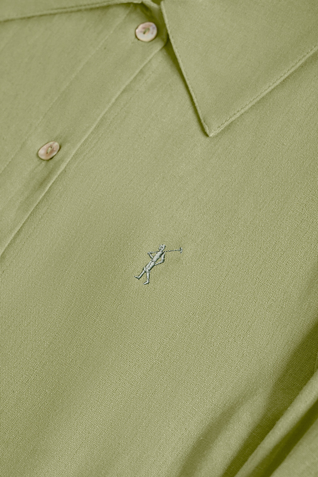Green linen midi dress with Rigby Go embroidered detail - Image 8