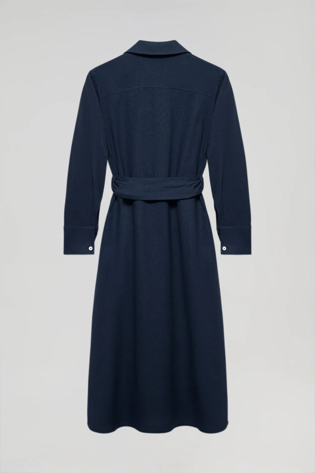 Navy-blue linen midi dress with Rigby Go embroidered detail - Image 11
