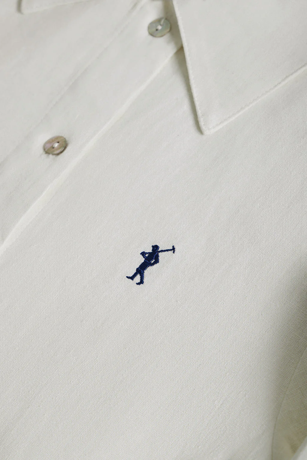 White linen midi dress with Rigby Go embroidered detail - Image 9