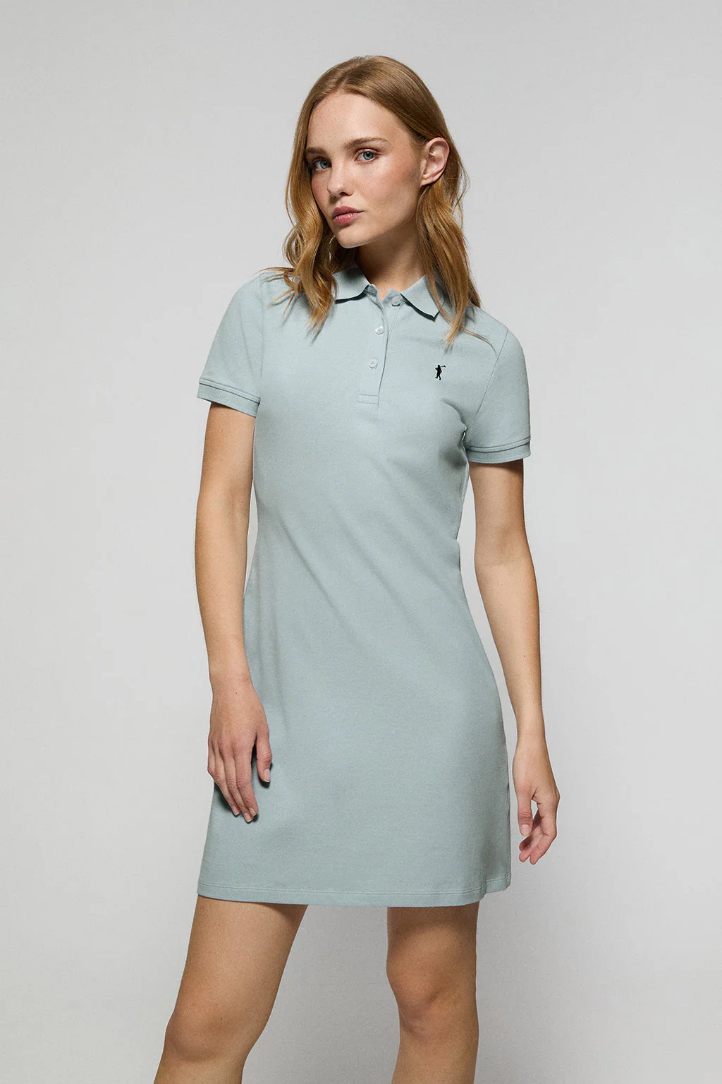 Baby-blue short-sleeve popover dress with Rigby Go embroidery - Image 2