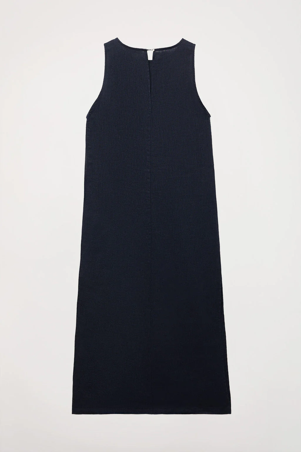 Navy-blue sleeveless linen dress with Rigby Go logo - Image 8