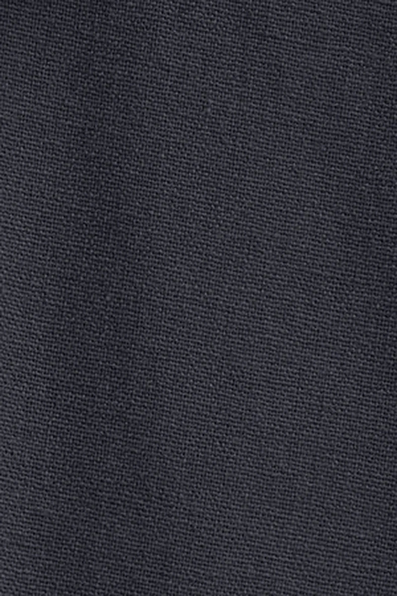 Navy-blue cotton-linen shirtdress with long sleeves and Rigby Go logo - Image 5