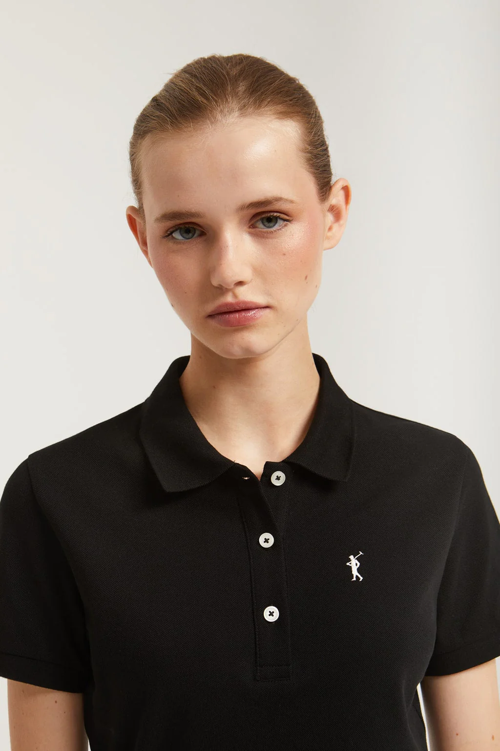 Black short-sleeve popover dress with Rigby Go embroidery - Image 3